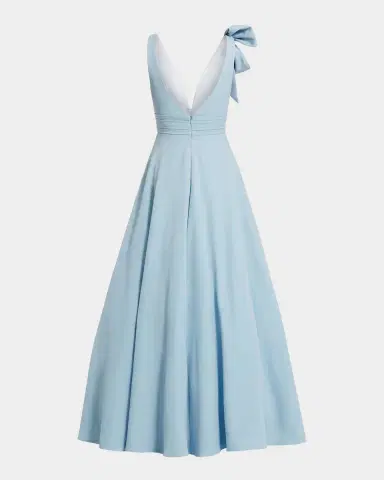 Mac Duggal Petite Sleeveless Shoulder-Bow Ball Gown | Thumbnail 4