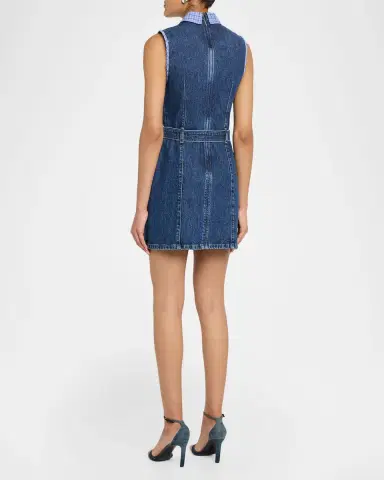 Cinq à Sept Kyra Sleeveless Belted Denim Mini Dress | Thumbnail 2