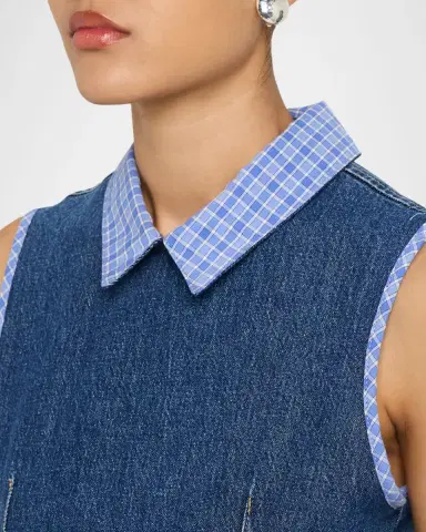 Cinq à Sept Kyra Sleeveless Belted Denim Mini Dress | Thumbnail 4
