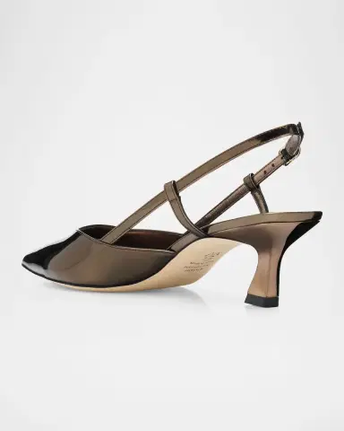 Stuart Weitzman Vinnie Metallic Kitten Slingback Pumps | Thumbnail 3 Stuart Weitzman Vinnie Metallic Kitten Slingback Pumps | Thumbnail 3
