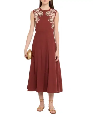 TANYA TAYLOR Sloane Embroidered Midi Dress | Thumbnail 1 TANYA TAYLOR Sloane Embroidered Midi Dress | Thumbnail 1