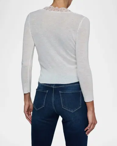 L'Agence Eluna Lace-Trim Cardigan | Thumbnail 2