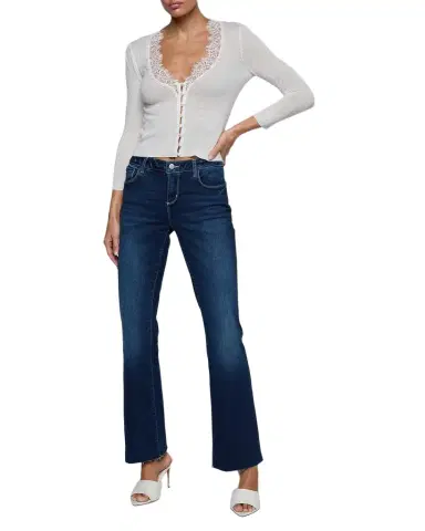 L'Agence Eluna Lace-Trim Cardigan | Thumbnail 1