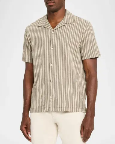 Vince Men 's Cabana Stripe Short-Sleeve Shirt | Thumbnail 3 Vince Men 's Cabana Stripe Short-Sleeve Shirt | Thumbnail 3