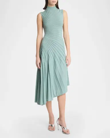Alaïa Mock-Neck Sculpting Wool Dress | Thumbnail 3 Alaïa Mock-Neck Sculpting Wool Dress | Thumbnail 3