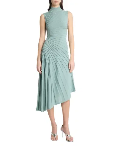 Alaïa Mock-Neck Sculpting Wool Dress | Thumbnail 1 Alaïa Mock-Neck Sculpting Wool Dress | Thumbnail 1