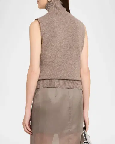 Brandon Maxwell Bruno Turtleneck Sleeveless Sweater | Thumbnail 2 Brandon Maxwell Bruno Turtleneck Sleeveless Sweater | Thumbnail 2