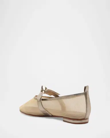 Alexandre Birman Clarita Metallic Mesh Ballerina Flats | Thumbnail 2 Alexandre Birman Clarita Metallic Mesh Ballerina Flats | Thumbnail 2