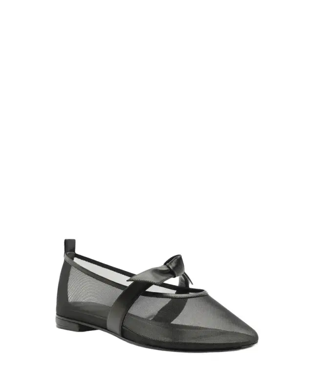 Alexandre Birman Clarita Mesh Leather Ballerina Flats
