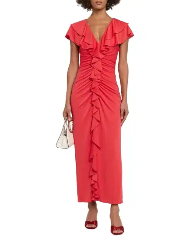 Cinq à Sept Tallis Ruffled V-Neck Maxi Dress | Thumbnail 1 Cinq à Sept Tallis Ruffled V-Neck Maxi Dress | Thumbnail 1