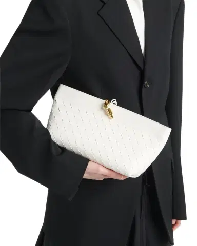Bottega Veneta Andiamo Knot-Embellished Leather Clutch Bag | Thumbnail 1 Bottega Veneta Andiamo Knot-Embellished Leather Clutch Bag | Thumbnail 1