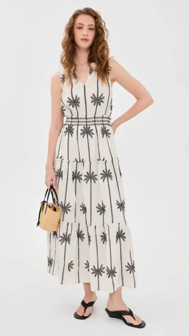 RAILS Loulou Dress Embroidered Palms | Thumbnail 5