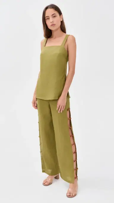 o.p.t o. p.t Gabrielle Linen Set Olive S | Thumbnail 2