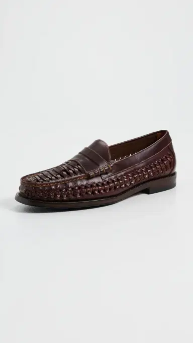 G.H. BASS G. H. Bass Lexington Woven Leather Loafers Leather Brown 8 | Thumbnail 2