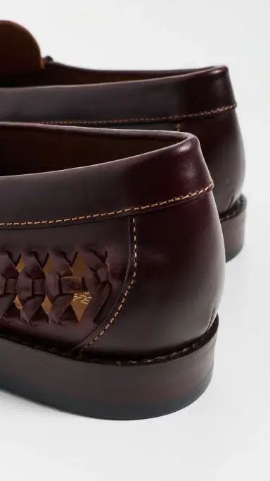 G.H. BASS G. H. Bass Lexington Woven Leather Loafers Leather Brown 8 | Thumbnail 3