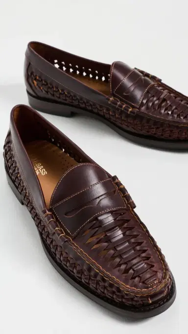 G.H. BASS G. H. Bass Lexington Woven Leather Loafers Leather Brown 8 | Thumbnail 4