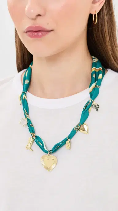 By Adina Eden Dangling Charm Scarf Necklace | Thumbnail 3