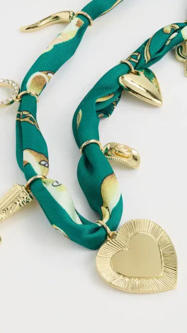 By Adina Eden Dangling Charm Scarf Necklace | Thumbnail 4