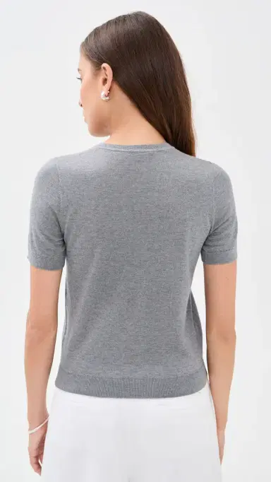 Renggli ilk Cashmere Blend Knit Tee Pebble | Thumbnail 3