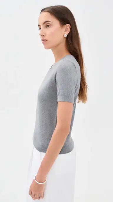 Renggli ilk Cashmere Blend Knit Tee Pebble | Thumbnail 4