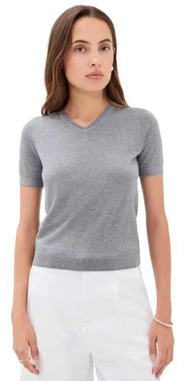 Renggli ilk Cashmere Blend Knit Tee Pebble | Thumbnail 1