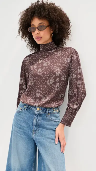 LE BOP Zaza Blouse Brown Bandana S | Thumbnail 2