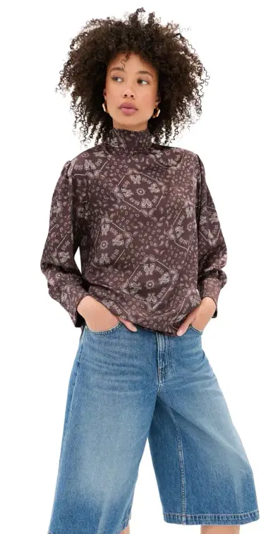 LE BOP Zaza Blouse Brown Bandana S | Thumbnail 1