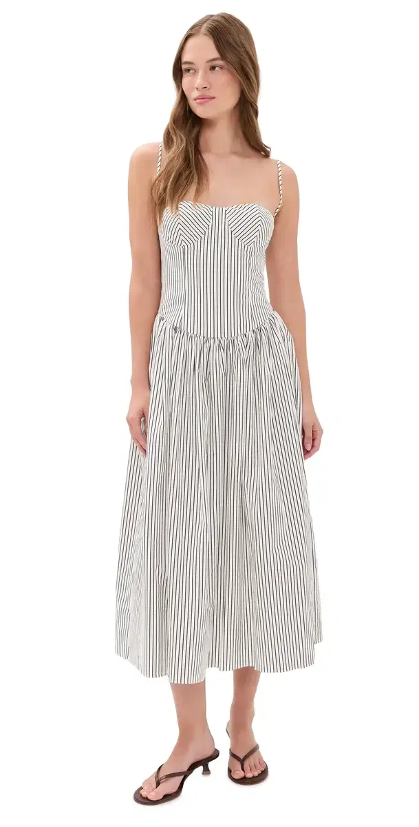 o.p.t o. p.t Ava Dress Cream Brown tripe
