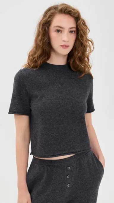 All My Love Ava Cashmere Top Charcoal L | Thumbnail 2