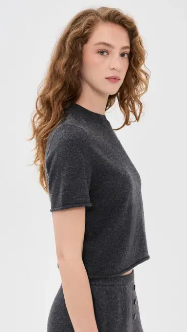 All My Love Ava Cashmere Top Charcoal L | Thumbnail 4