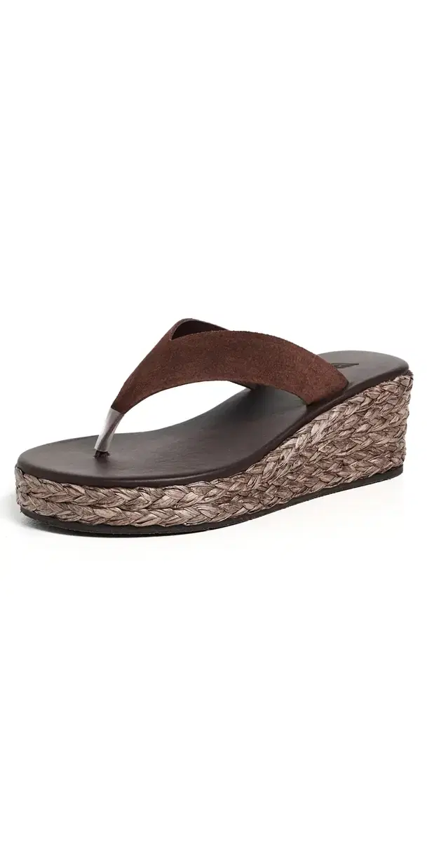 Ancient Greek Sandals Charys Low Wedge Sandals Dark Brown/Brown