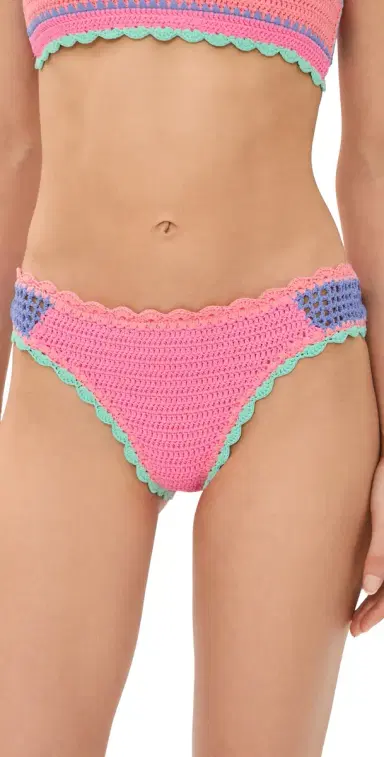 BEACH RIOT Maisy Bikini Bottoms Sea Breeze Crochet | Thumbnail 1