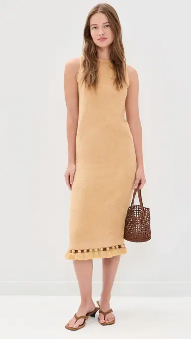 Cap d’Antibes Auriela Midi Dress Beige | Thumbnail 5