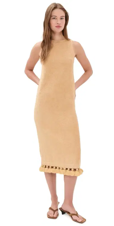 Cap d’Antibes Auriela Midi Dress Beige | Thumbnail 1