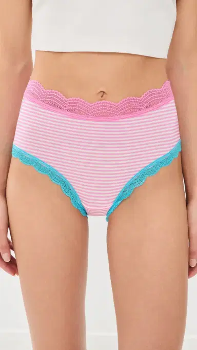 Stripe & Stare High Rise Briefs 4 Pack Roll With It | Thumbnail 3
