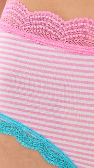 Stripe & Stare High Rise Briefs 4 Pack Roll With It | Thumbnail 5