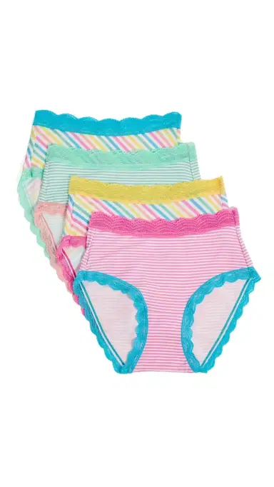 Stripe & Stare High Rise Briefs 4 Pack Roll With It | Thumbnail 6