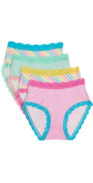 Stripe & Stare High Rise Briefs 4 Pack Roll With It | Thumbnail 1