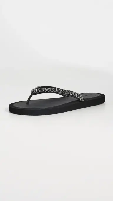 Tory Burch Kira Chain Flip Flops Perfect Black 6 | Thumbnail 2 Tory Burch Kira Chain Flip Flops Perfect Black 6 | Thumbnail 2