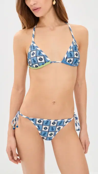 Agua Bendita Ludovica Basket Reversible Triangle Bikini Top Multicolor L | Thumbnail 6