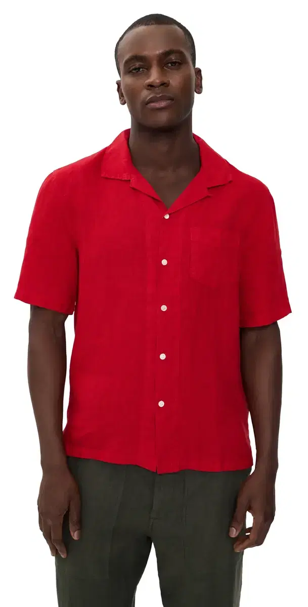 Camp Shirt in Linen carlet