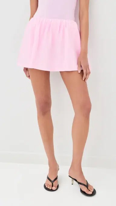 WARDROBE.NYC WARDROBE. NYC Ruched Mini Skirt Baby Pink | Thumbnail 2