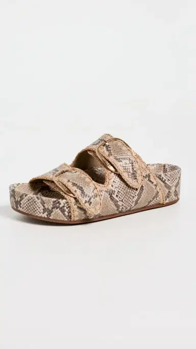 Loeffler Randall Nico Two Band Sandals Snake/Natural 6 | Thumbnail 2