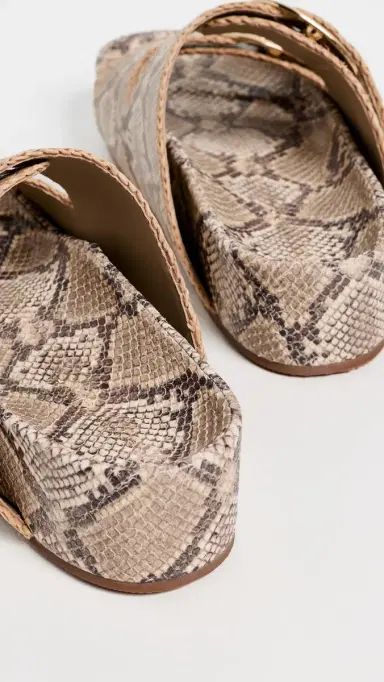 Loeffler Randall Nico Two Band Sandals Snake/Natural 6 | Thumbnail 4