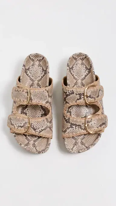 Loeffler Randall Nico Two Band Sandals Snake/Natural 6 | Thumbnail 5