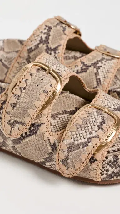 Loeffler Randall Nico Two Band Sandals Snake/Natural 6 | Thumbnail 6