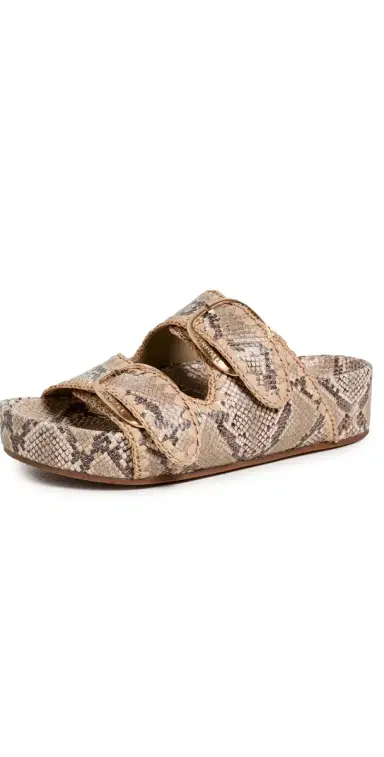Loeffler Randall Nico Two Band Sandals Snake/Natural 6 | Thumbnail 1