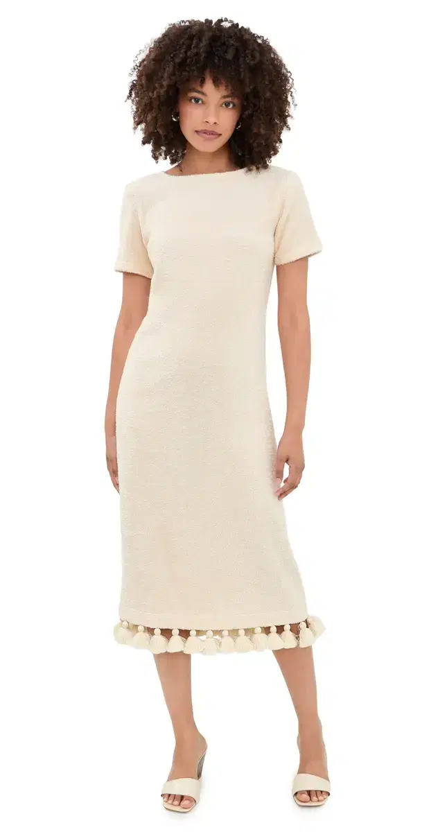 Cap D'Antibes Joy hort leeve Dress Off-White