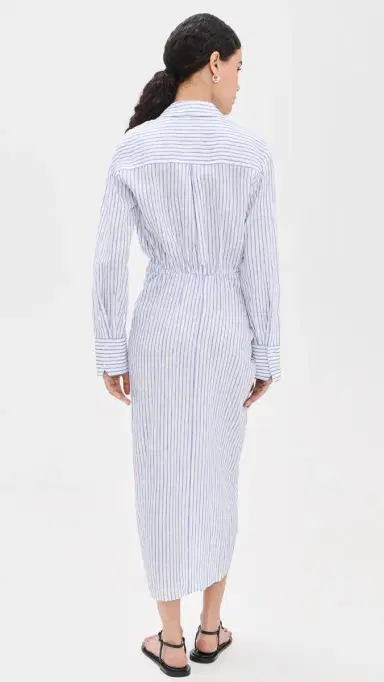 A.L.C. A. L.C. Mila Linen Dress White/Classic Blue | Thumbnail 3 A.L.C. A. L.C. Mila Linen Dress White/Classic Blue | Thumbnail 3