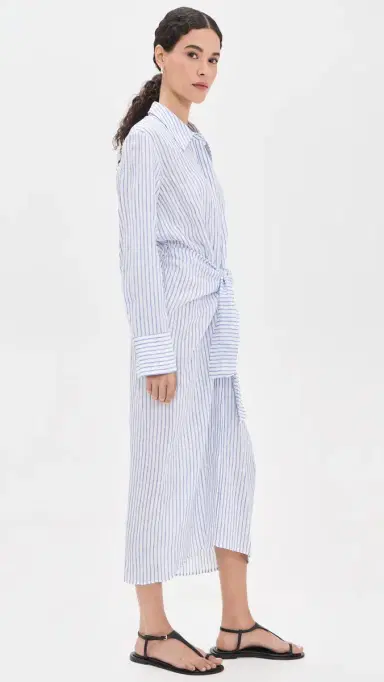 A.L.C. A. L.C. Mila Linen Dress White/Classic Blue | Thumbnail 4 A.L.C. A. L.C. Mila Linen Dress White/Classic Blue | Thumbnail 4